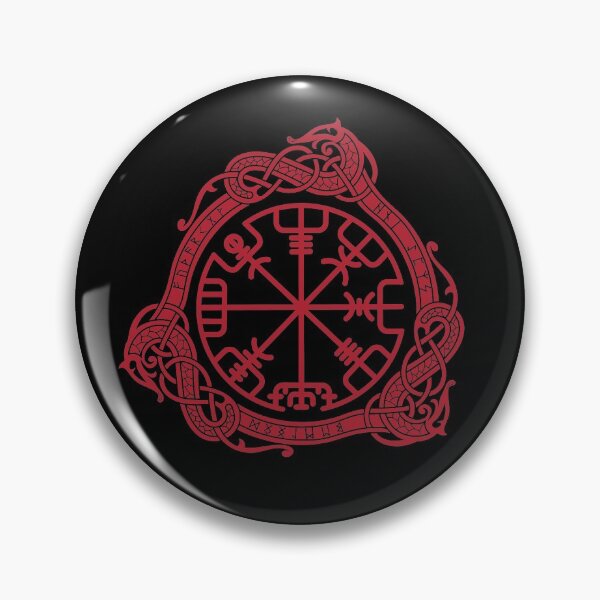 Item preview, Norse Red Vegvisir Pagan Viking Serpent Knotwork designed and sold by BluePagan.