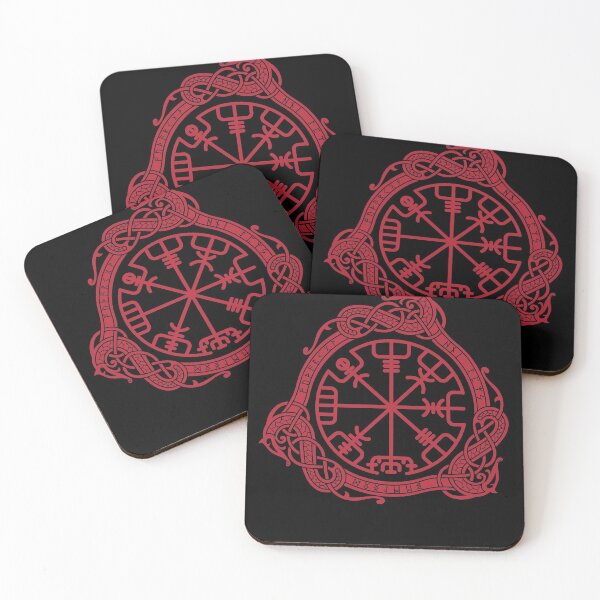 Item preview, Norse Red Vegvisir Pagan Viking Serpent Knotwork designed and sold by BluePagan.