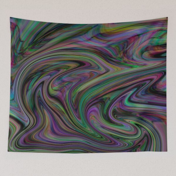Item preview, Abstract Multicolored Transparent swirl Design on Black Background designed and sold by EclecticPaintin.