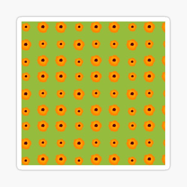 Orange flowers on green Sticker