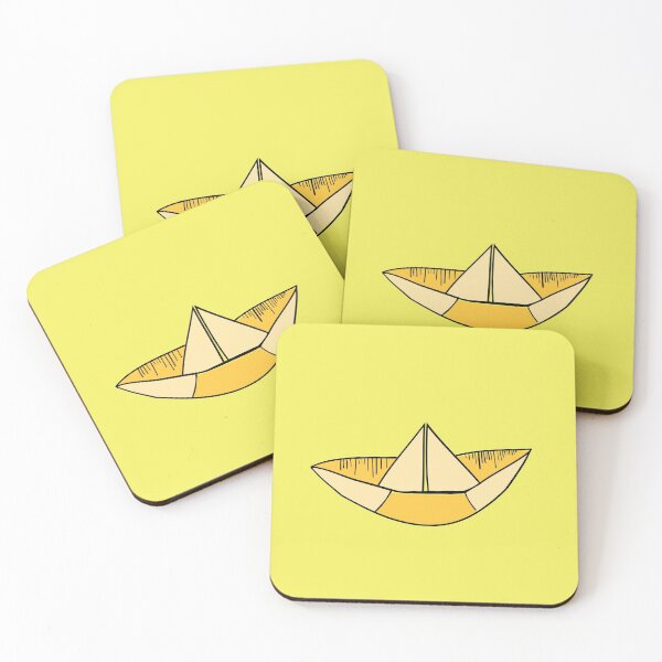 Item preview, Yellow paper boat designed and sold by Cat N' Doodles.