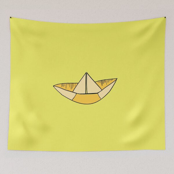 Item preview, Yellow paper boat designed and sold by Cat N' Doodles.