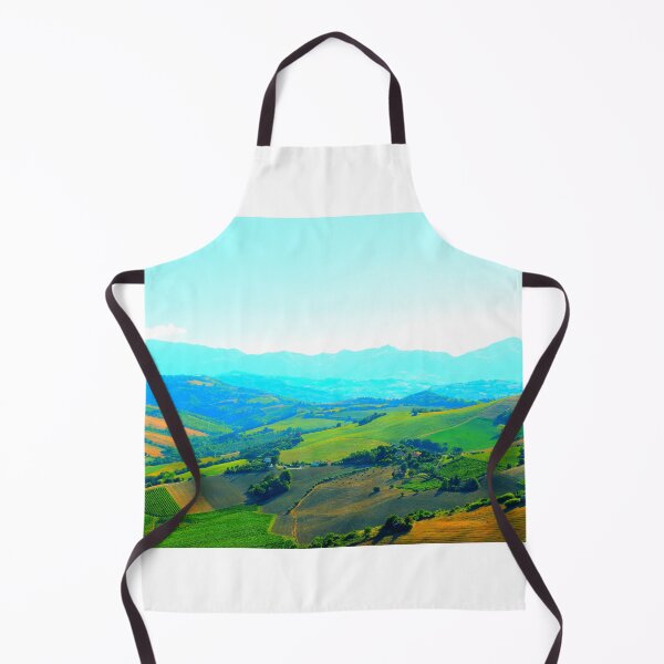 Item preview, Scenery in Carassai with rolling fields and hazy mountains in the background designed and sold by Kristina Drozd.