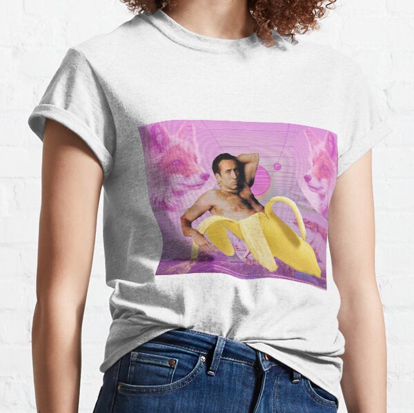 Nicholas Cage Banana Vaporwave Classic T-Shirt