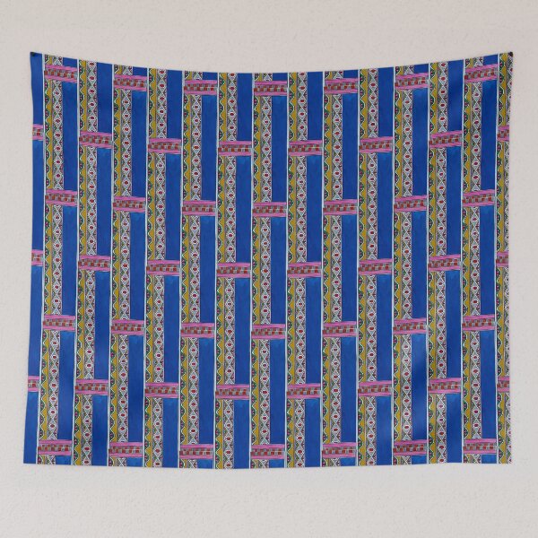 Item preview, Madhubani Blue Border designed and sold by with-anugraha.