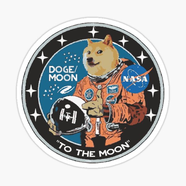 Dogecoin To The Moon HODL ON ,we're going to the moon loser cryptocurrency Sticker