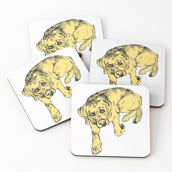 Item preview, Dibujo de perro labrador amarillo brillante designed and sold by Grubgroove.