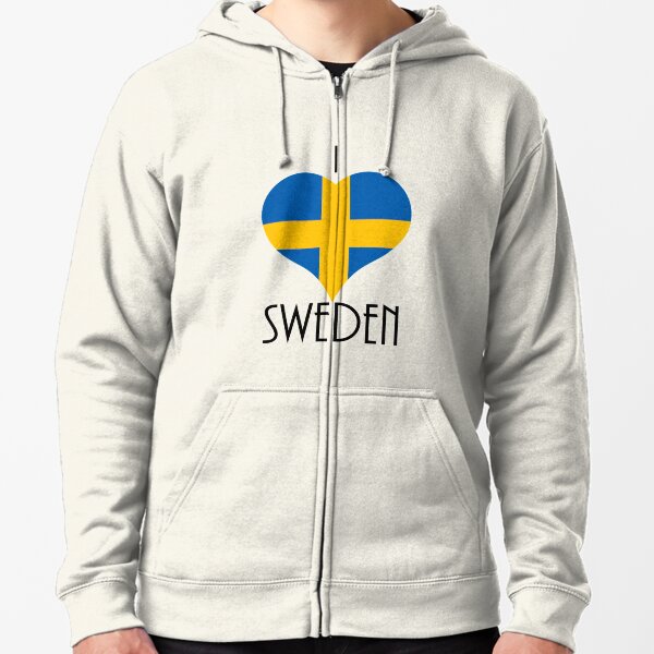 Big Mens I Love Sweden Swedish Flag Patterns Print Athletic Pullover Tops Fashion Sweatshirts