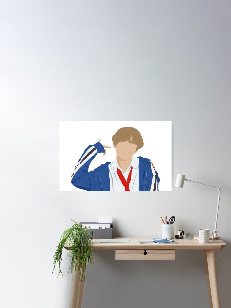 Taehyung V 태형 BTS DNA Blue Hoodie Outfit Poster for Sale by
