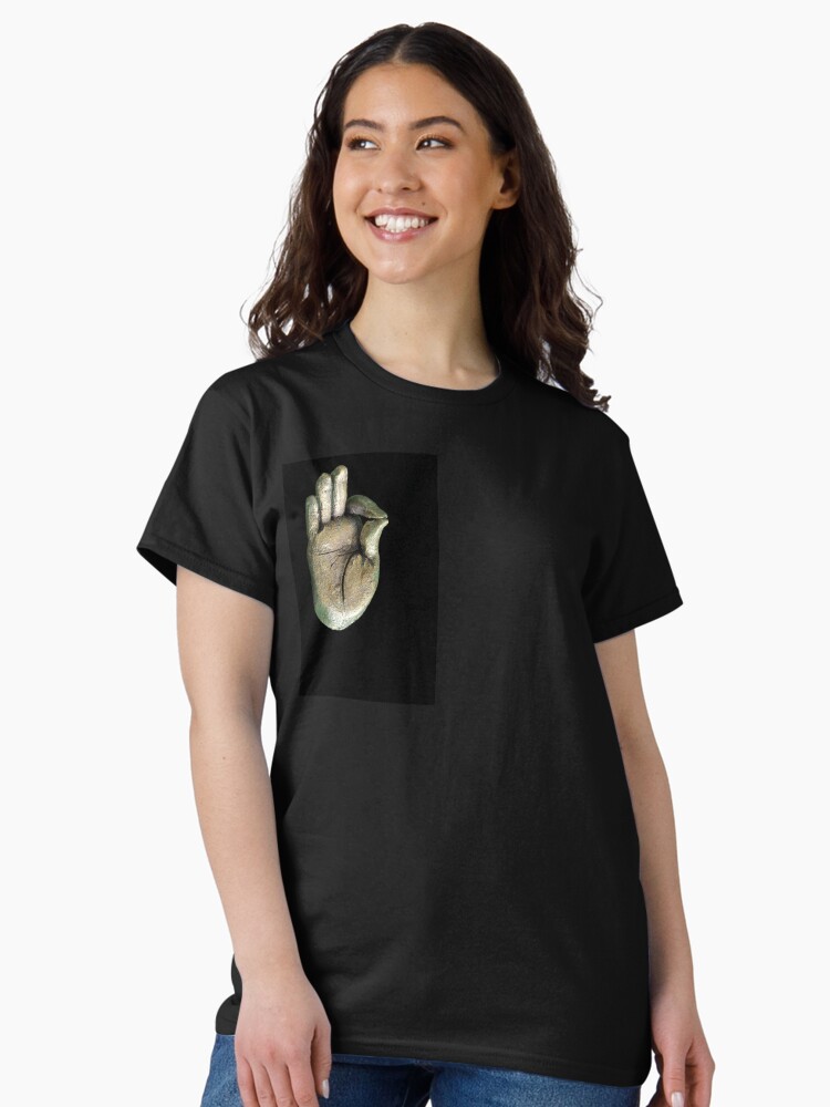 Thumbnail 1 of 7, Classic T-Shirt, gesturing fearlessness & understanding designed and sold by MonaShiber.