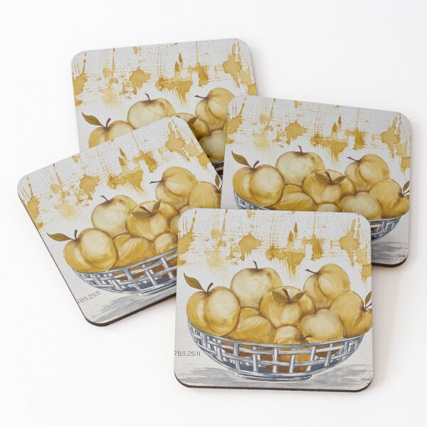 Item preview, Gold Apples in Silver Basket designed and sold by kathyjoycecards.