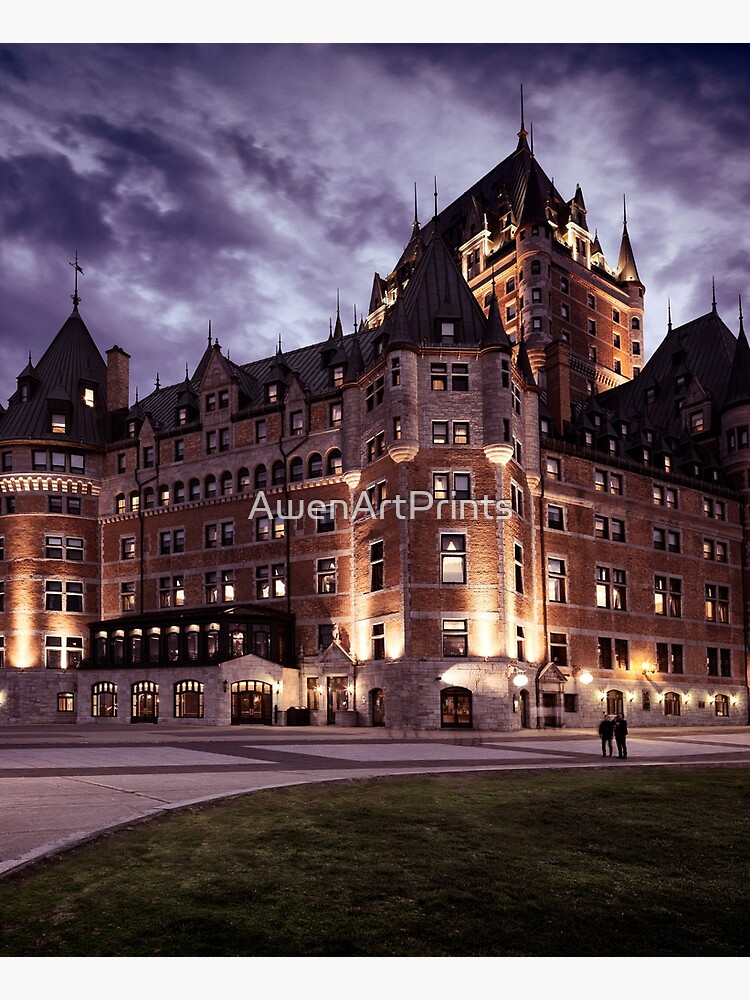Castle Fairmont Le Château Frontenac with dramatic night sky Québec Canada art print by AwenArtPrints