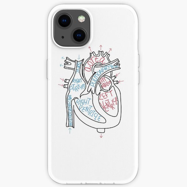 scientific anatomical heart labelled iPhone Soft Case