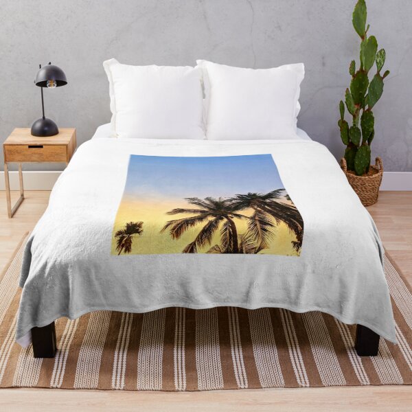 Item preview, Coconut trees in front of beautiful blue and yellow sky designed and sold by FCEalin.