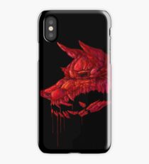 Blood Crystal Werewolf Skull - Black BG iPhone Case