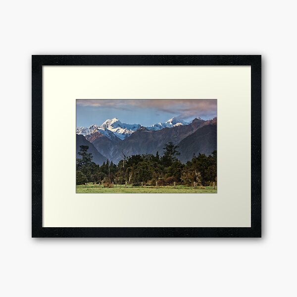 High Peaks of the Southern Alps Framed Art Print