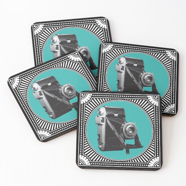 Item preview, Vintage Cameras: Kodak Tourist Film Camera Framed in Blue Circle designed and sold by GraffitiSoup.