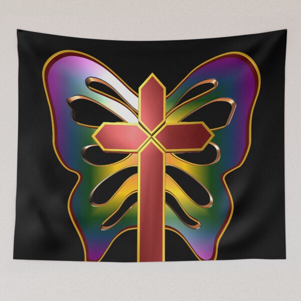 Item preview, Cross on Rainbow Butterfly Wings designed and sold by toddbrooney.