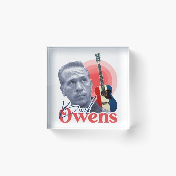 Buck Owens + Retro Guitar Fan Tribute Acrylic Block