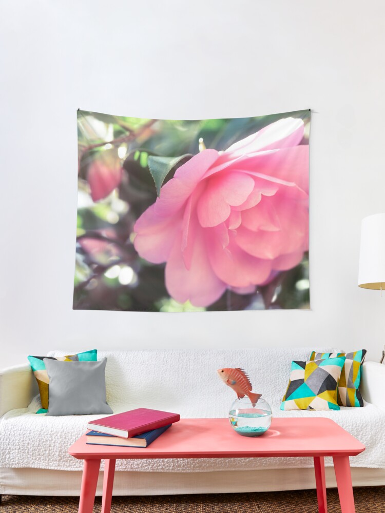 Tela decorativa «Hermosa camelia japonesa rosa Camellia Japonica primer  plano artístico de una foto de arte de la flor de impresión» de  AwenArtPrints | Redbubble