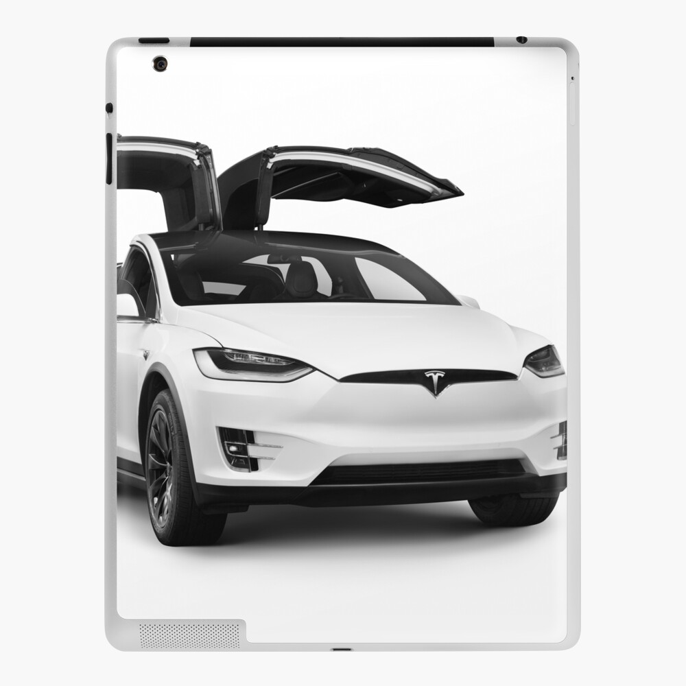 White luxury SUV electric car with open falcon-wing art photo print" iPad Case & Skin by AwenArtPrints | Redbubble
