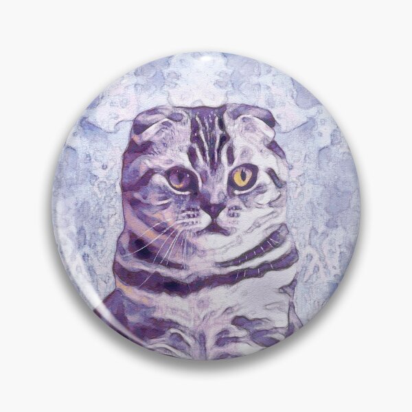 Item preview, Scottish fold cat and fish watercolor art designed and sold by RisingAir.
