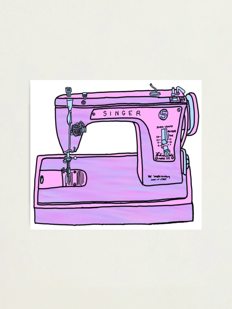 Vintage Pink Edison Sewing Machine Art Print by Artisania