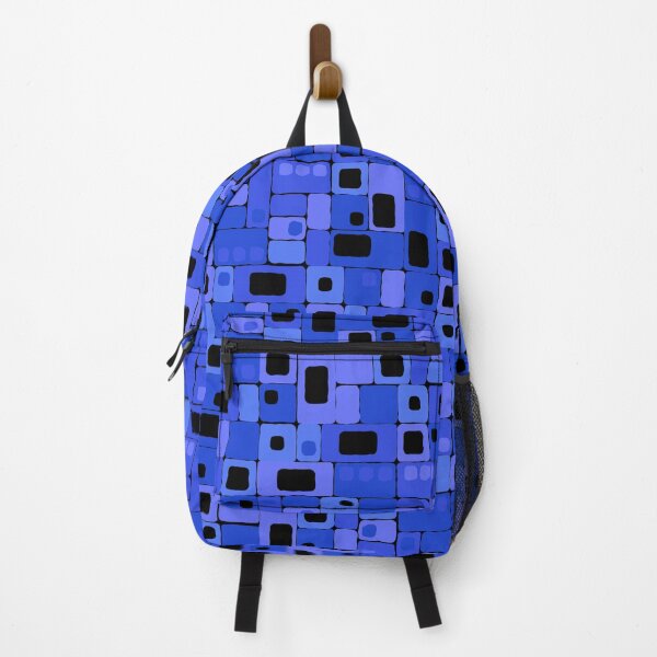 Item preview, Geometric, Pattern, Shapes, Lines, Modern,  Abstract, Art, Squares N' Rectangles - Blue 1 on Black designed and sold by LucidLounger.