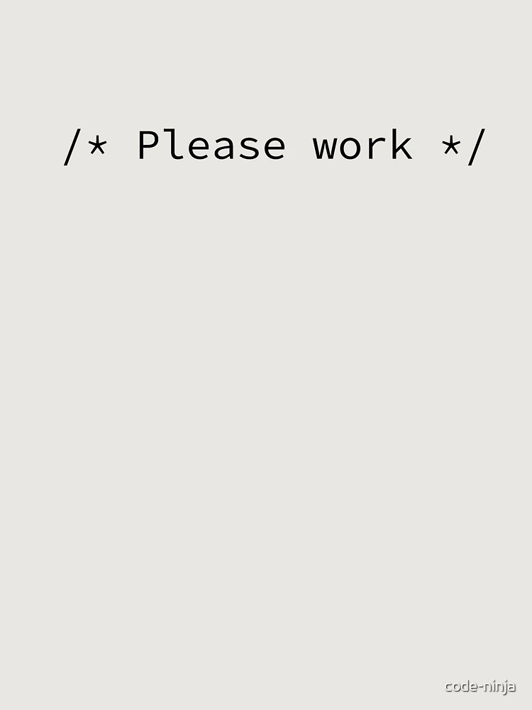Thumbnail 6 of 6, Premium Oversized Hoodie, "Please work" source code comment designed and sold by code-ninja.