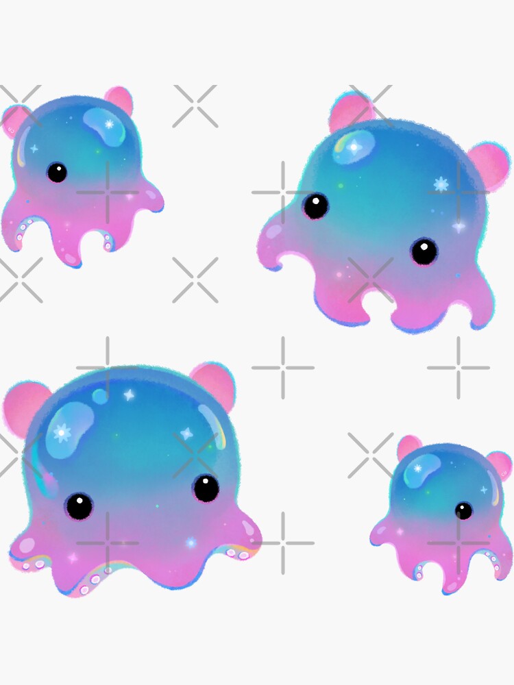 Thumbnail 3 of 3, Sticker, Grimpoteuthis (Dumbo Octopus) designed and sold by pikaole.