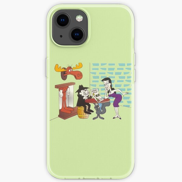 Rocky and Bullwinkle Hide from Boris and Natasha iPhone Soft Case