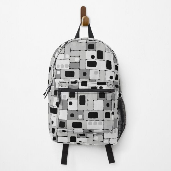 Item preview, Geometric, Pattern, Shapes, Lines, Modern, Abstract, Art, Squares N' Rectangles - Gray 1 on Black designed and sold by LucidLounger.