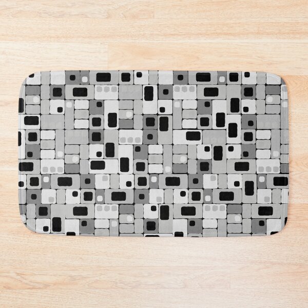 Item preview, Geometric, Pattern, Shapes, Lines, Modern,  Abstract, Art, Squares N' Rectangles - Gray 1 on Black designed and sold by LucidLounger.