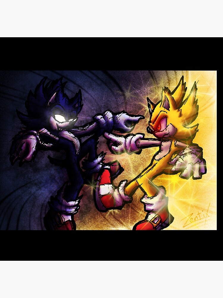 Dark Sonic vs Super Sonic Postcard for Sale by Zentix87