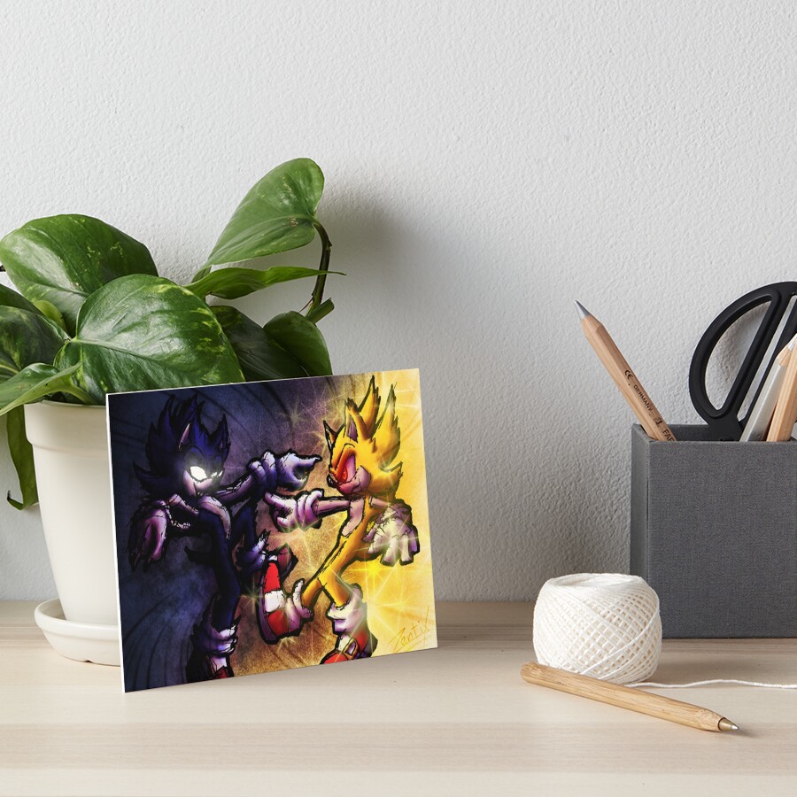 Dark Sonic vs Super Sonic Greeting Card for Sale by Zentix87