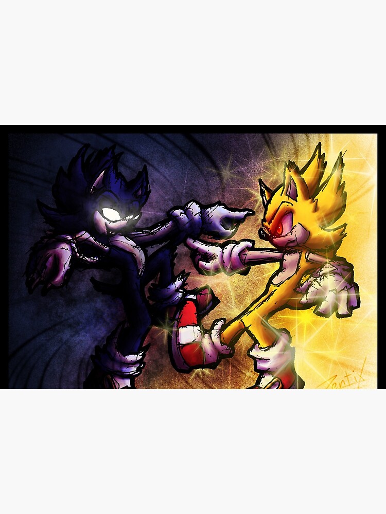 Dark Sonic vs Super Sonic Greeting Card for Sale by Zentix87