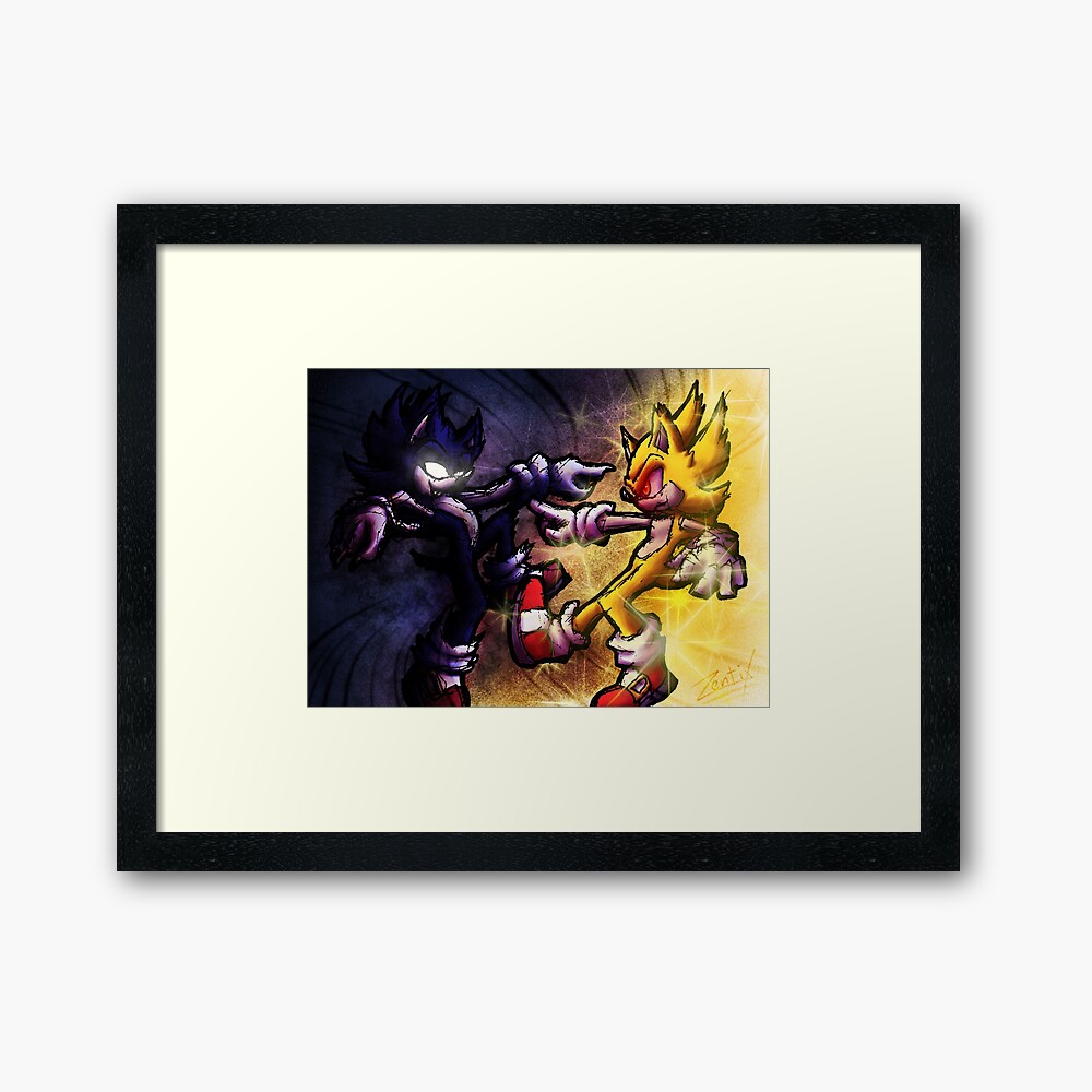 Dark Sonic vs Super Sonic | Art Print