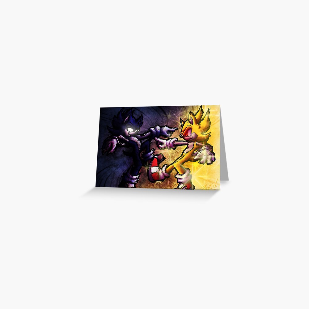 Dark Sonic vs Super Sonic Greeting Card for Sale by Zentix87