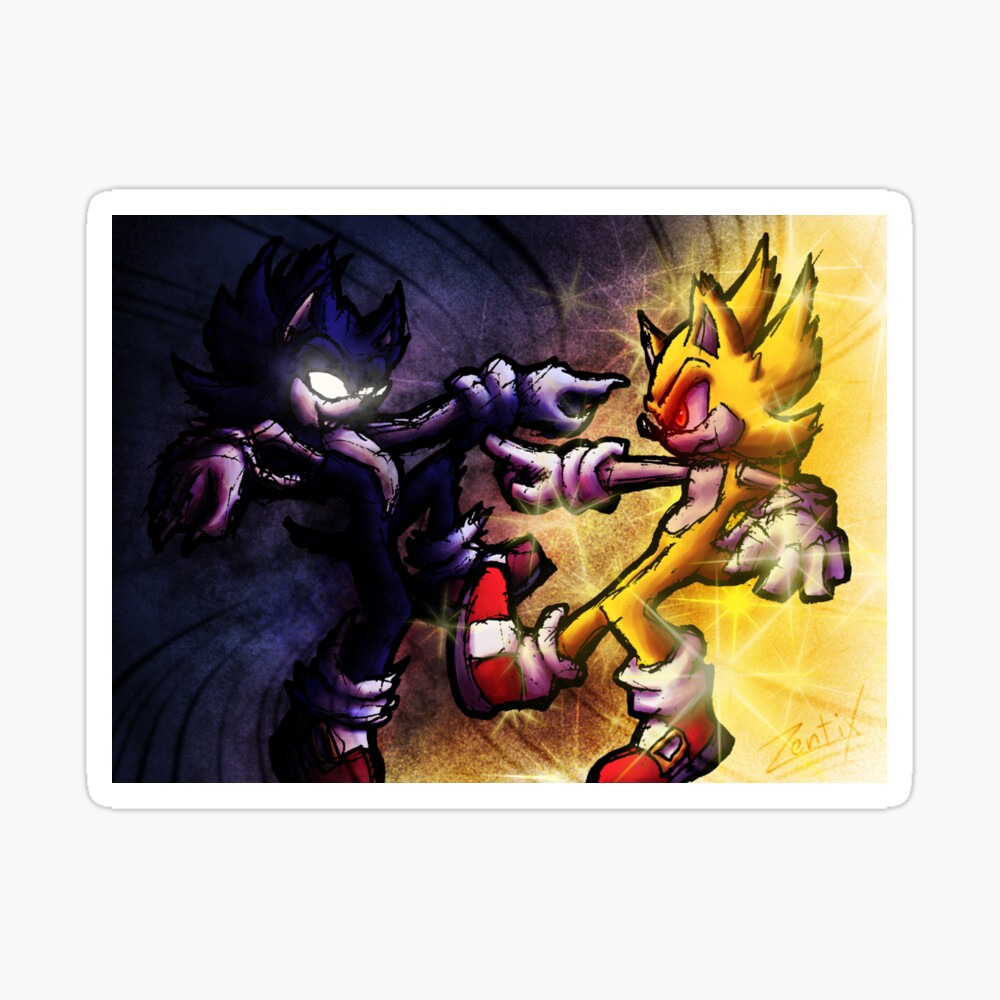 Dark Sonic V.S. Sonic.EXE and Tails.EXE, dark sonic vs super sonic HD  wallpaper