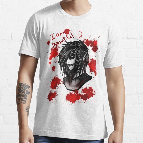 T-shirt de manga curta para homem e mulher, cor branca e preta, Jeff the  killer