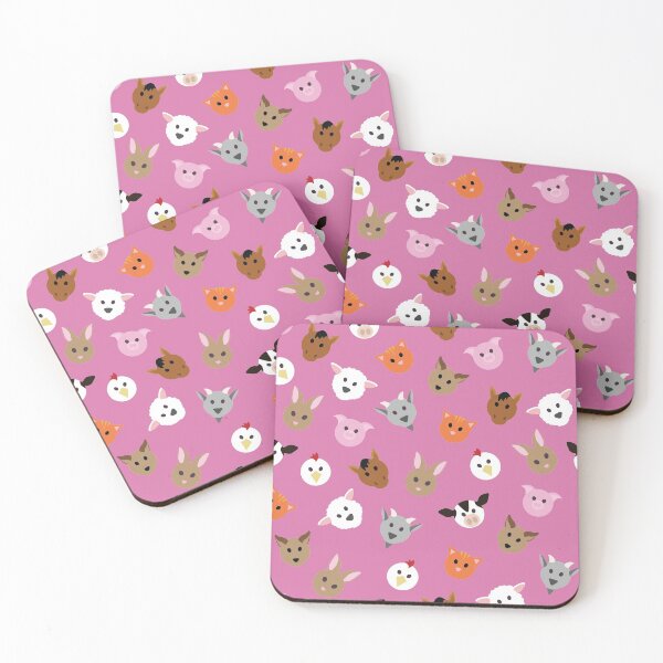 Item preview, Little Farm Animals-purple/pink background designed and sold by --SorahMalka--.