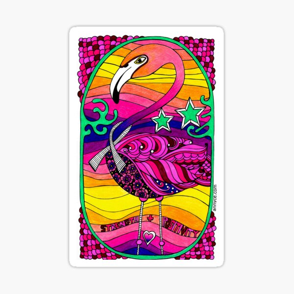 Strength & Positivity Flamingo Sticker