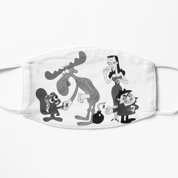 Rocky and Bullwinkle about to be Blown up Flat Mask