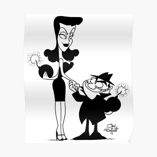 Boris and Natasha with Bombs Poster