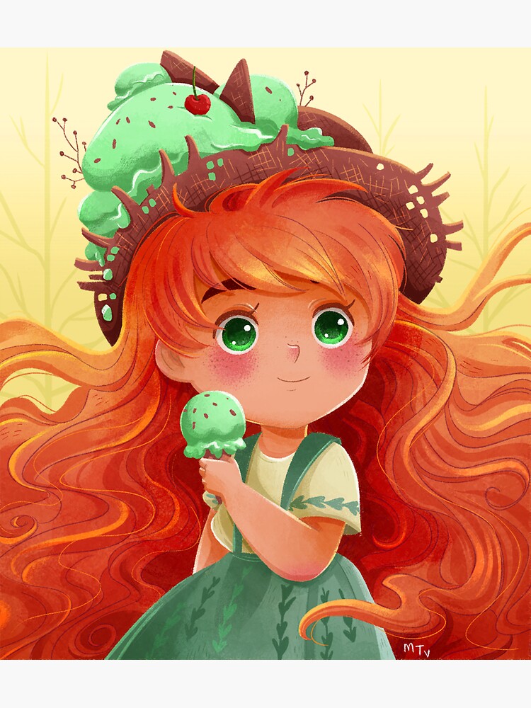 "Mint Ice cream girl" Sticker for Sale by MelinaTeixeira Redbubble