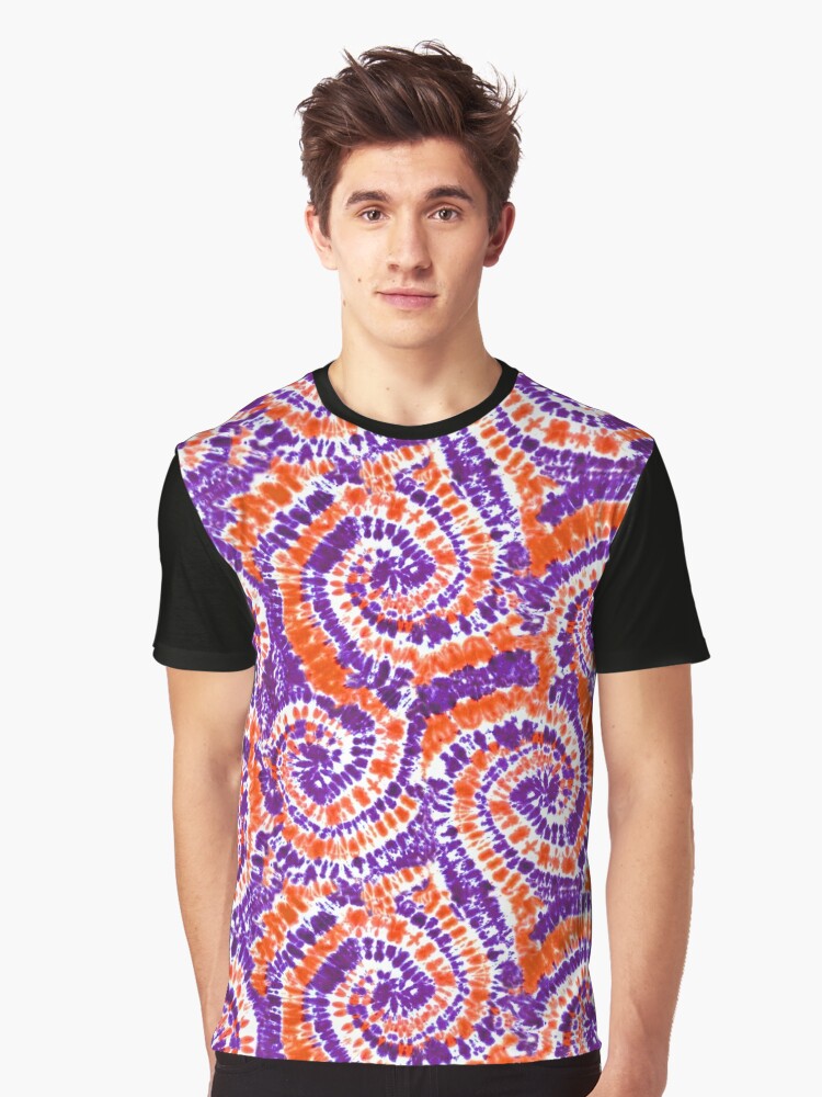 Purple and orange cheap tie dye shirt