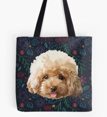 Flower Poodle Dog Tote Bag