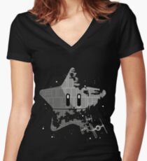 Super Death Star Women's Fitted V-Neck T-Shirt