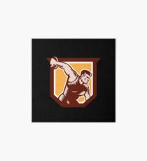 Discus Thrower Shield Woodcut Art Board