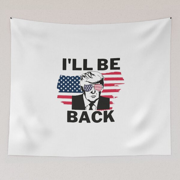 Item preview, Donald Trump 2020 I'll Be Back 2024, American Flag, Donald Trump Supporter designed and sold by GeorgianaConn.
